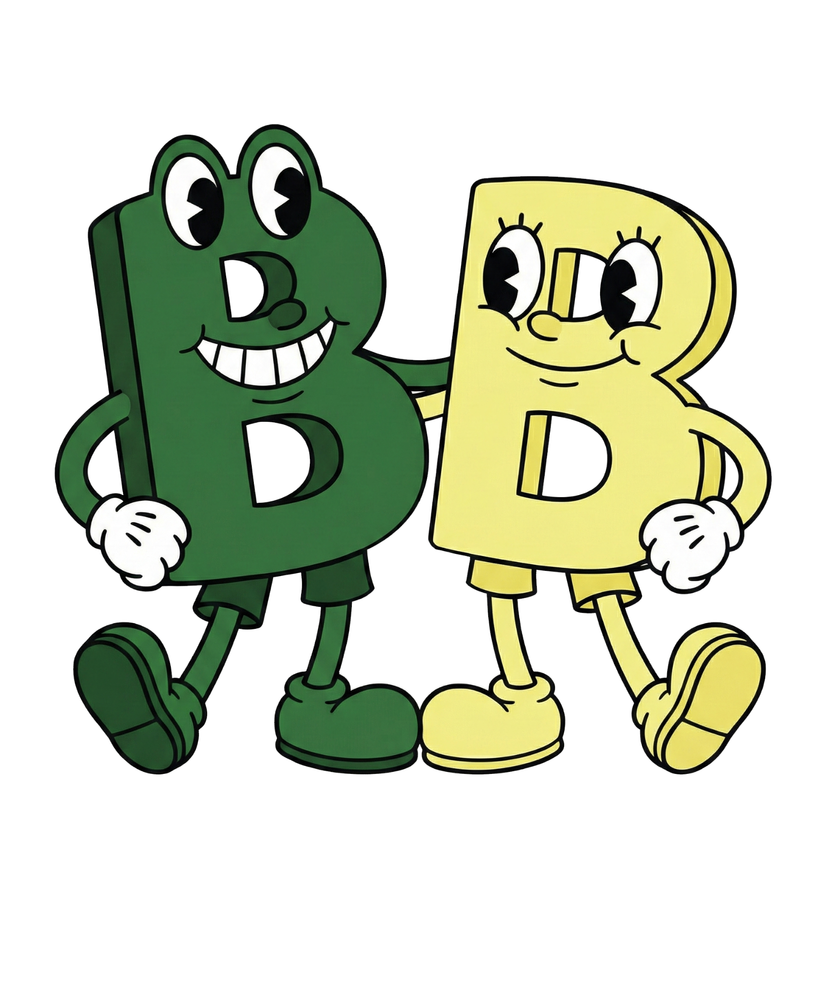 Buddy characters waving